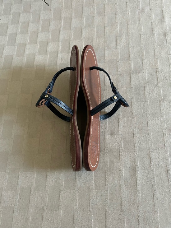 Tory Burch Mini Miller Flat Thong Sandals in Snakeskin Dark Navy main image 8
